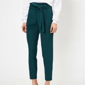 Green Paperbag Ankle Pants and Sequin Top Set from Express